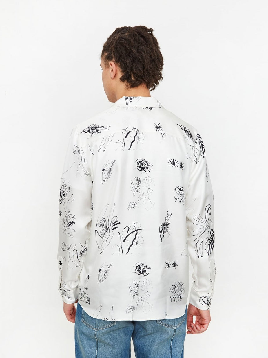 Soulland Soulland Richman Silk Longsleeve Shirt - White Multi - White