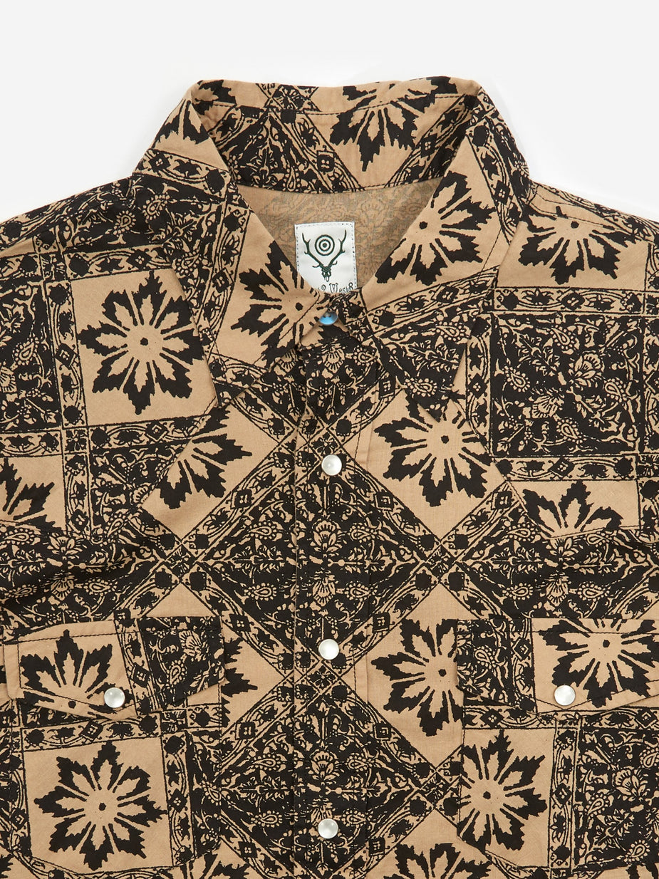 South2 West8 South2 West8 Western Shirt - Navy - Blue