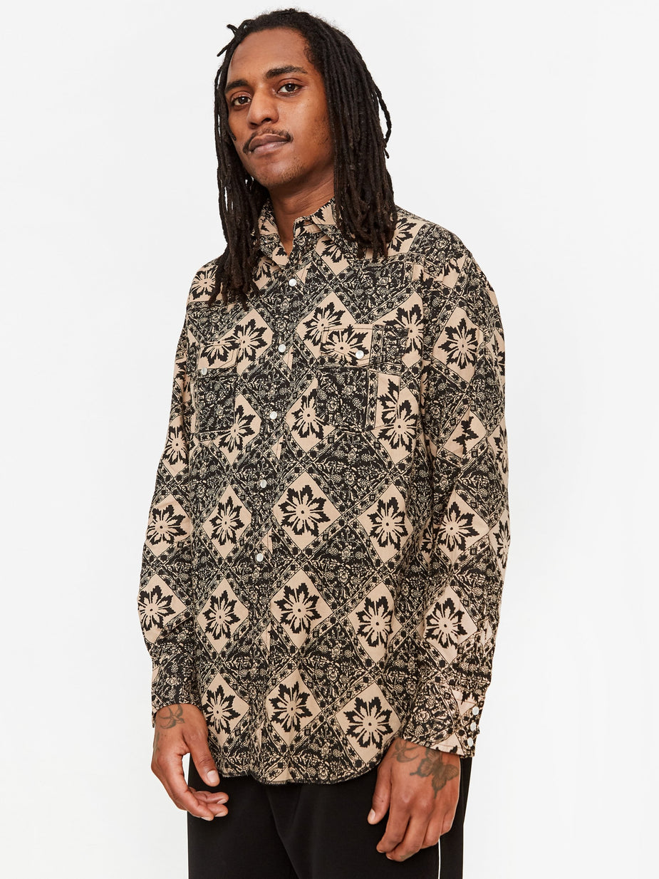 South2 West8 South2 West8 Western Shirt - Navy - Blue