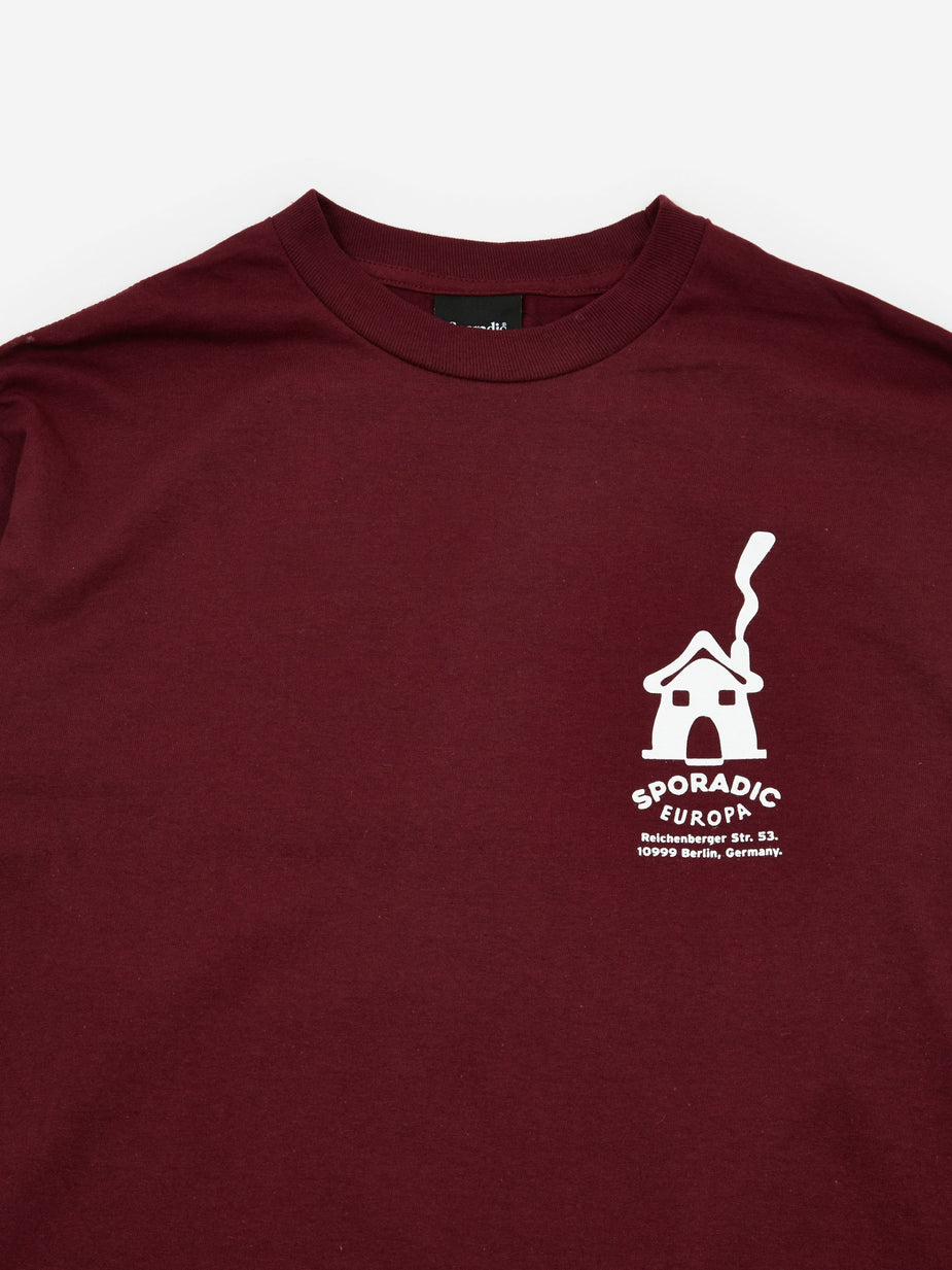 Sporadic Sporadic Europa Longsleeve T-Shirt - Burgundy - Red