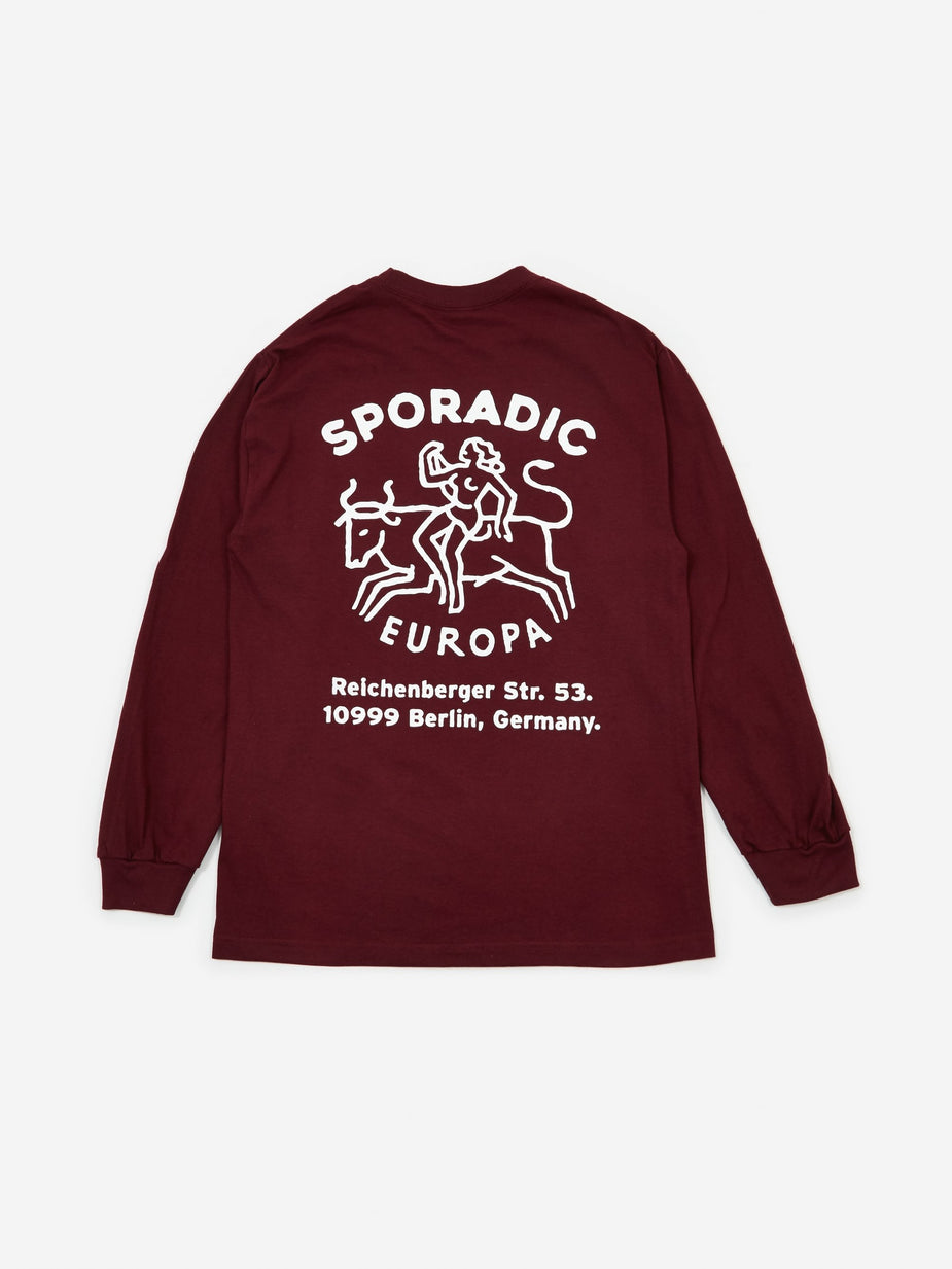 Sporadic Sporadic Europa Longsleeve T-Shirt - Burgundy - Red
