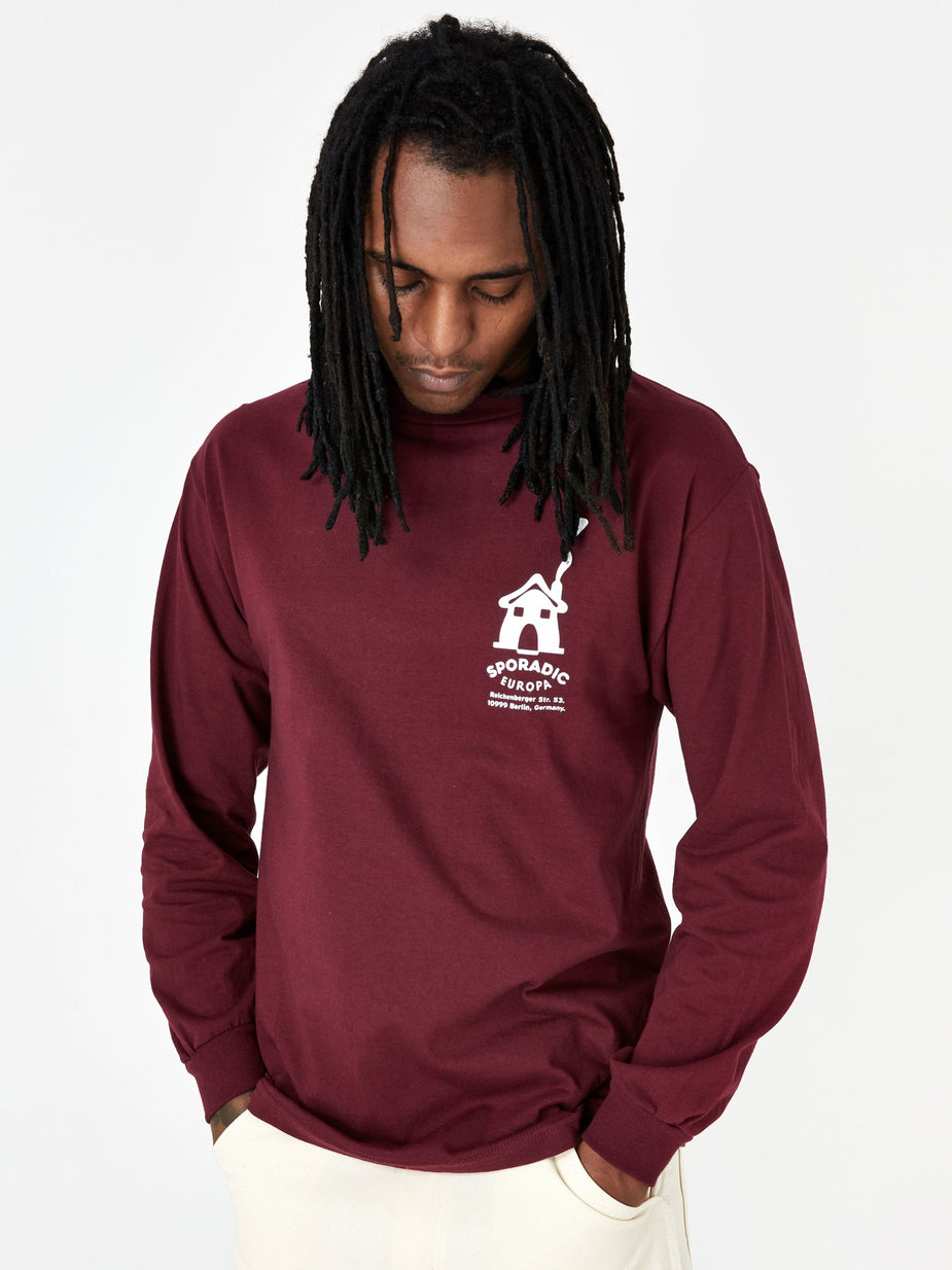 Sporadic Sporadic Europa Longsleeve T-Shirt - Burgundy - Red