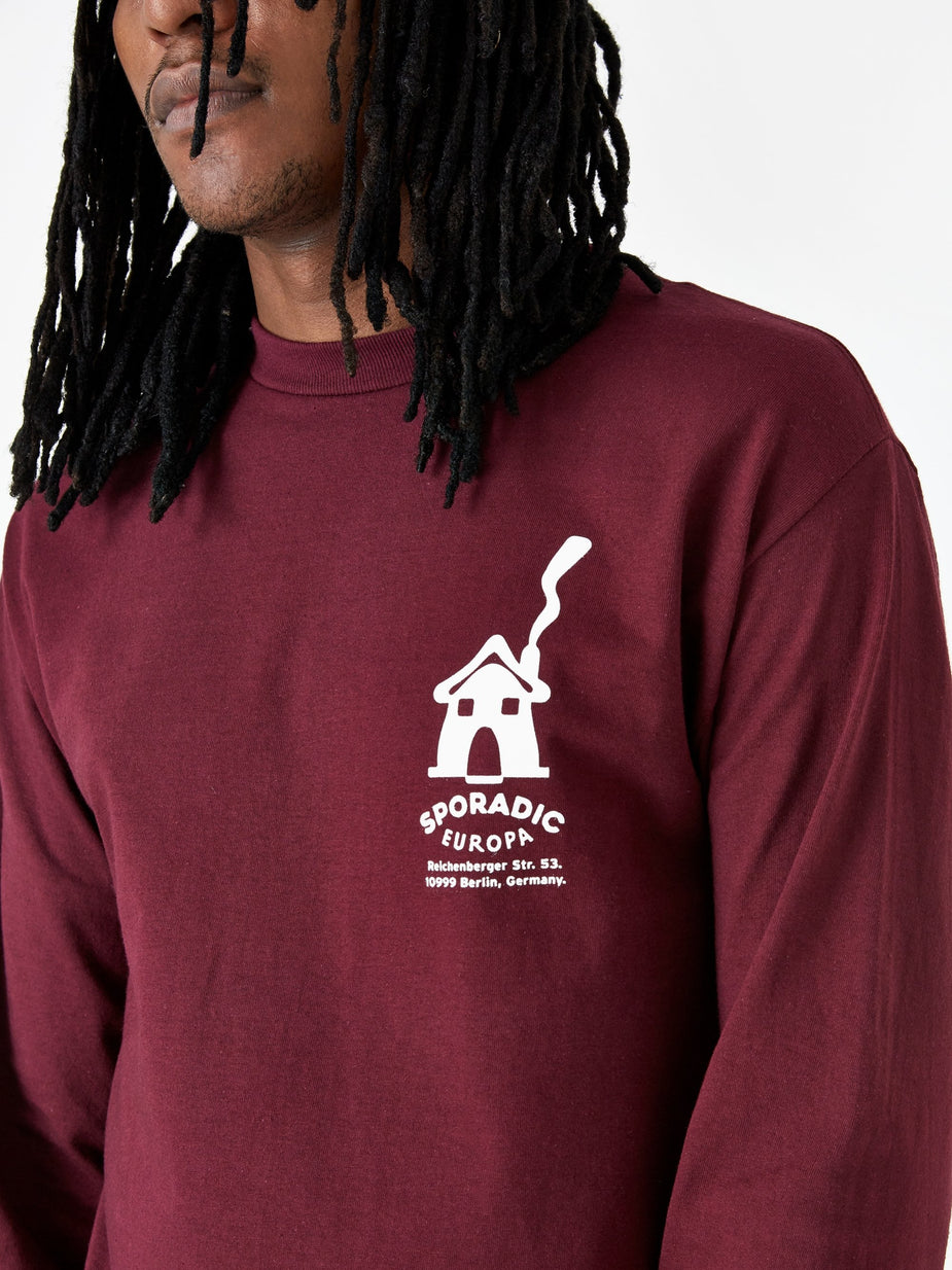 Sporadic Sporadic Europa Longsleeve T-Shirt - Burgundy - Red