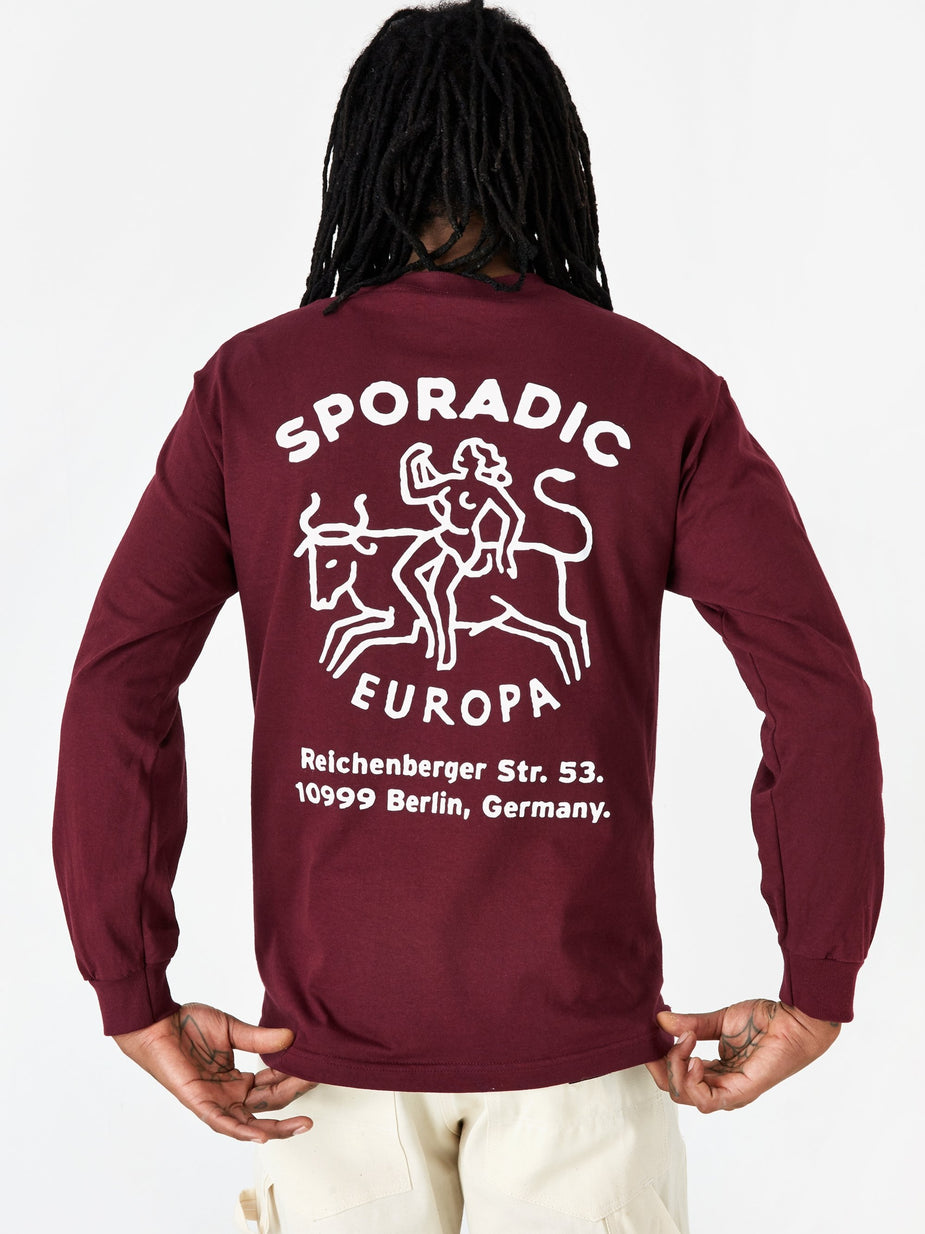 Sporadic Sporadic Europa Longsleeve T-Shirt - Burgundy - Red