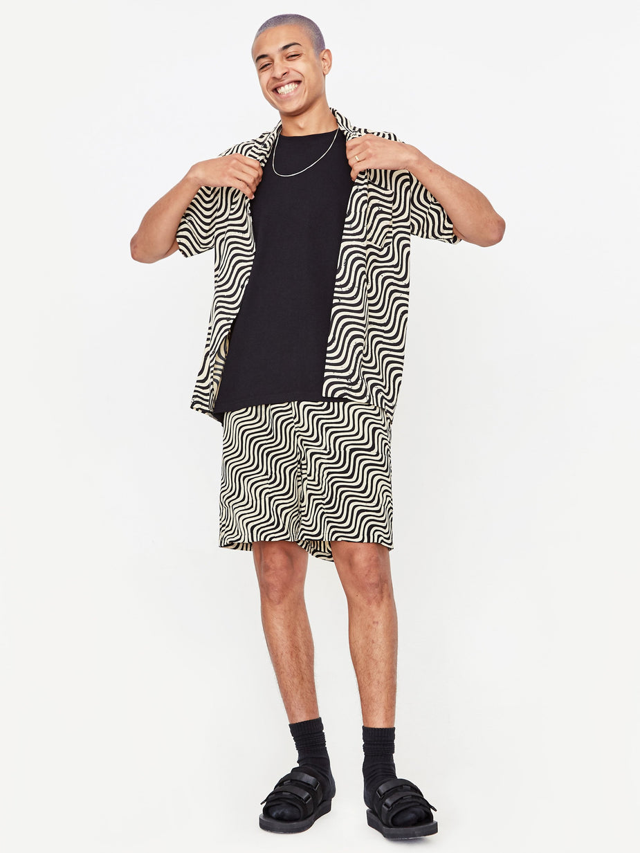 Stan Ray Stan Ray Printed Shortsleeve Shirt - Black/Natural - Black