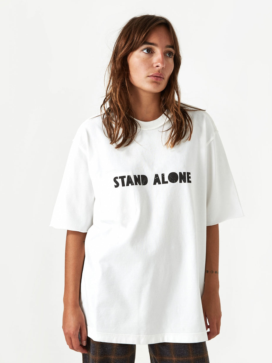 Stand Alone Stand Alone Big Logo Shortsleeve T-Shirt - White - White