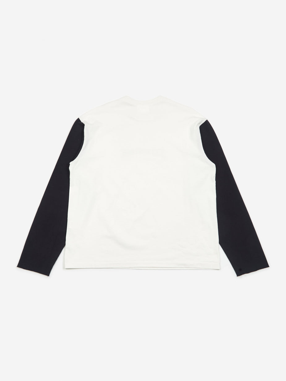 Stand Alone Stand Alone Contrast Longsleeve T-Shirt - White/Navy - White