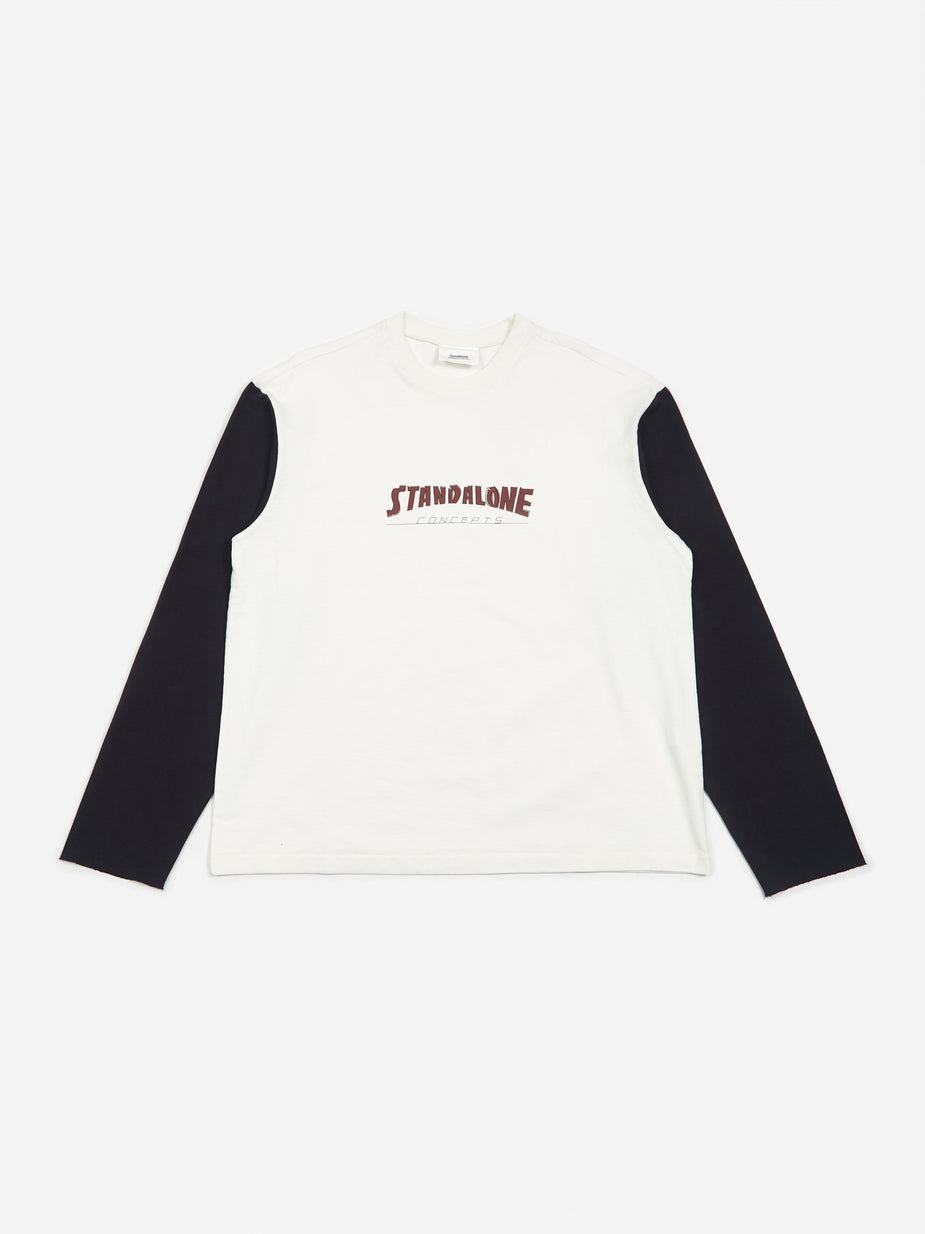 Stand Alone Stand Alone Contrast Longsleeve T-Shirt - White/Navy - White