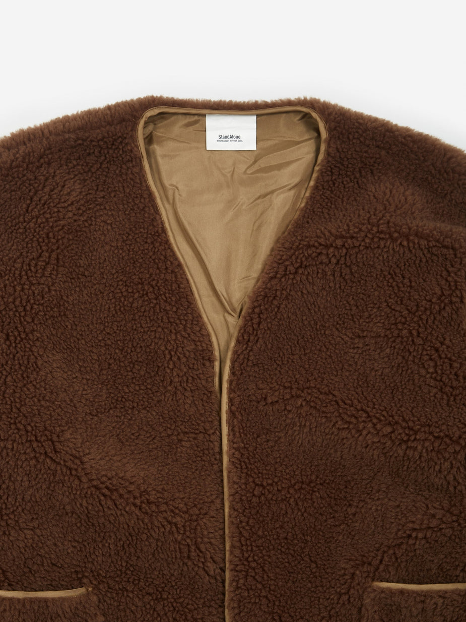 Stand Alone Stand Alone Fur Jacket - Brown Fur - Brown