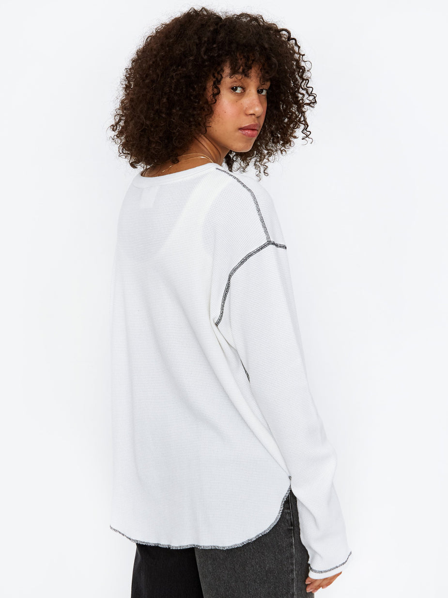 Stand Alone Stand Alone Waffle Longsleeve T-Shirt - White - White