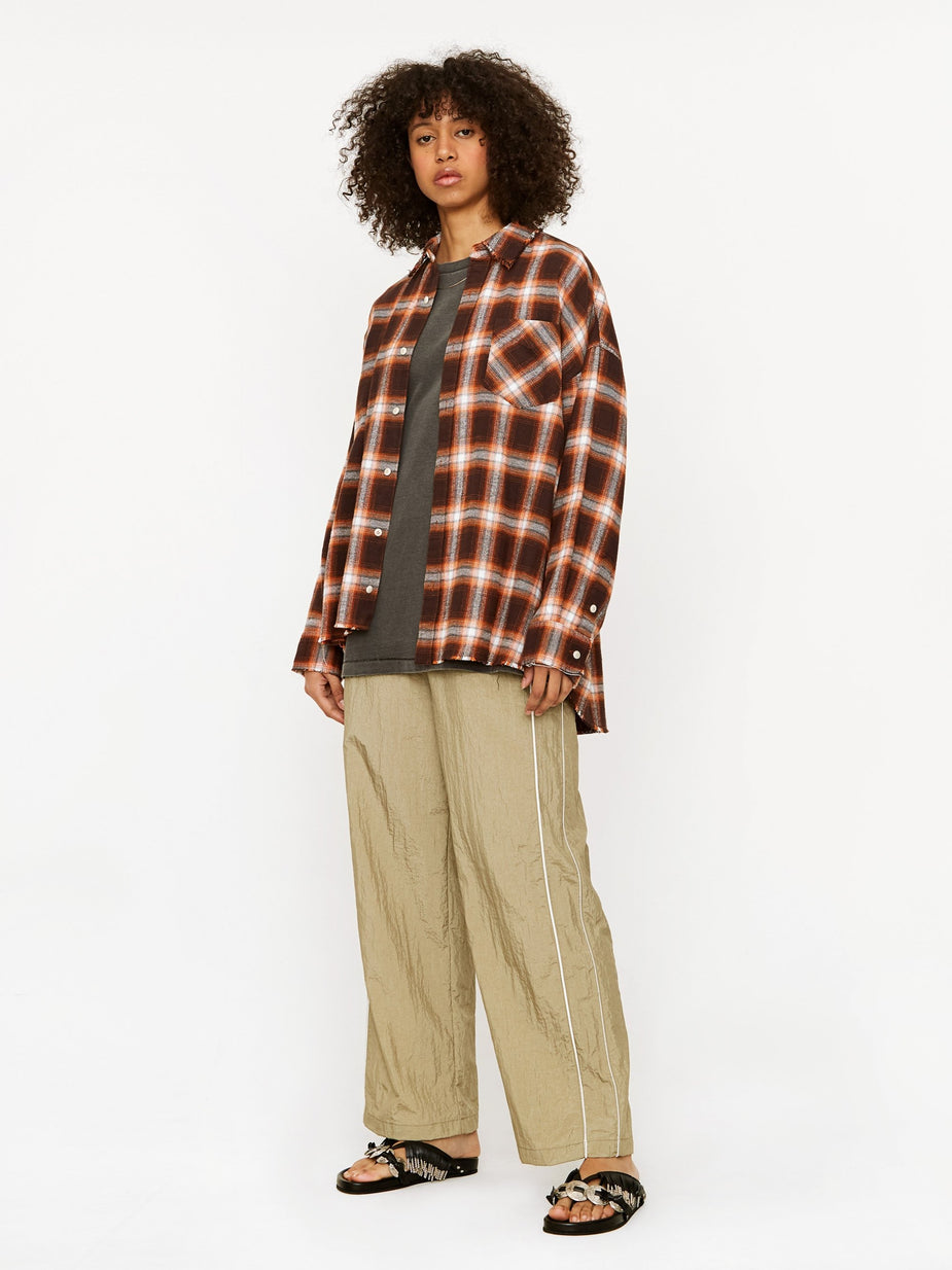 Stand Alone Stand Alone Oversized Check Shirt - Orange - Orange
