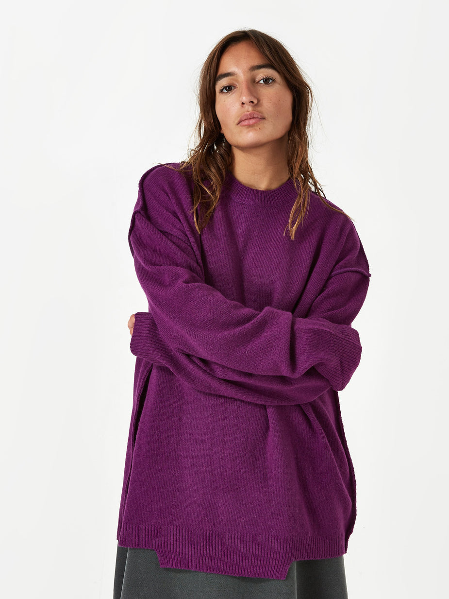 Stand Alone Stand Alone Oversized Knit Jumper - Purple - Purple