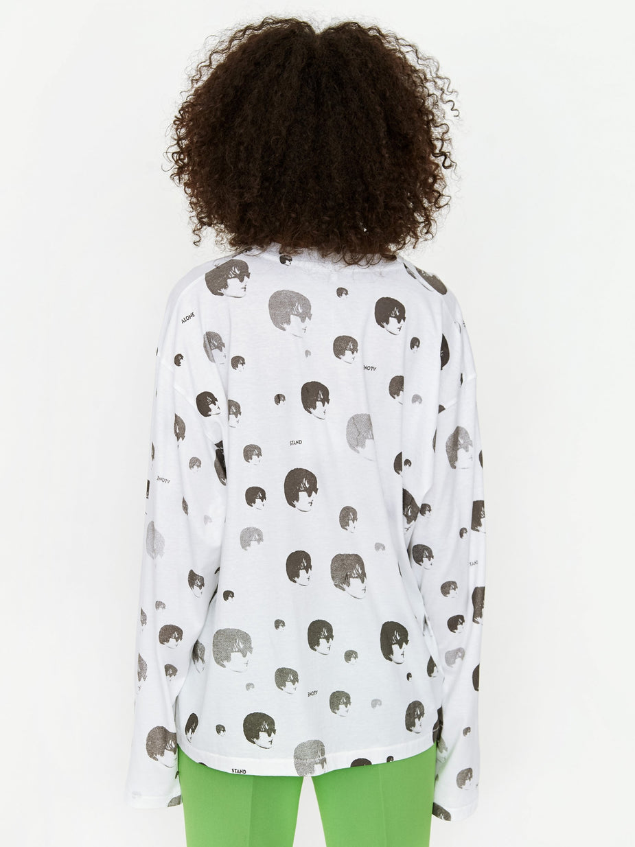 Stand Alone Stand Alone Print Longsleeve T-Shirt - White - White