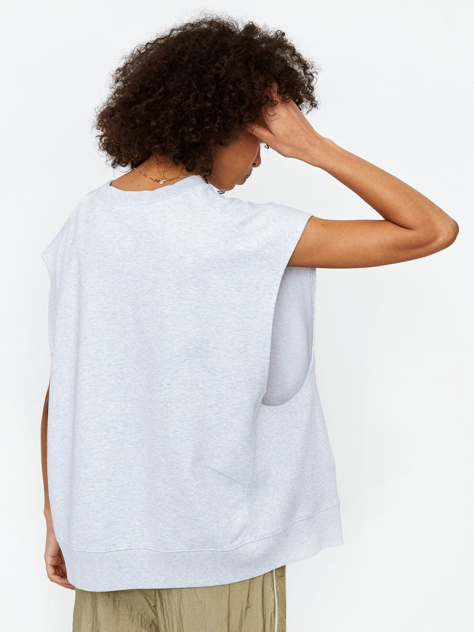 Stand Alone Stand Alone Sleeveless Sweatshirt - Melange Grey - Grey