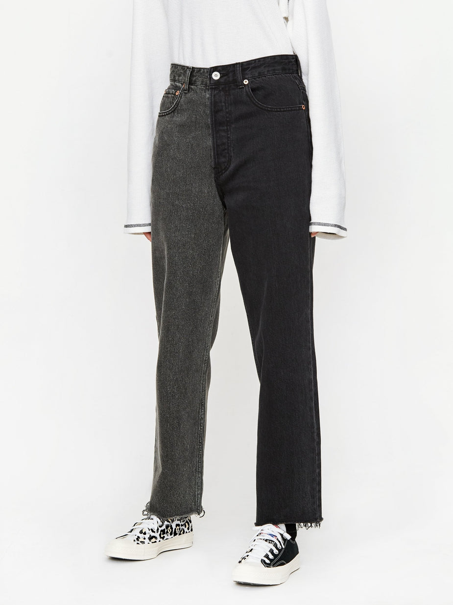 Stand Alone Stand Alone Two Tone Jean - Half Black - Black
