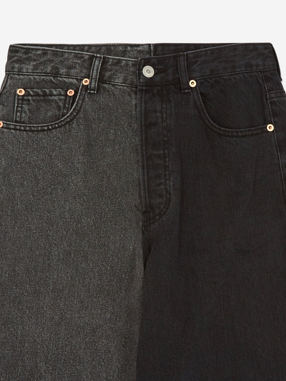 Stand Alone Stand Alone Two Tone Jean - Half Black - Black