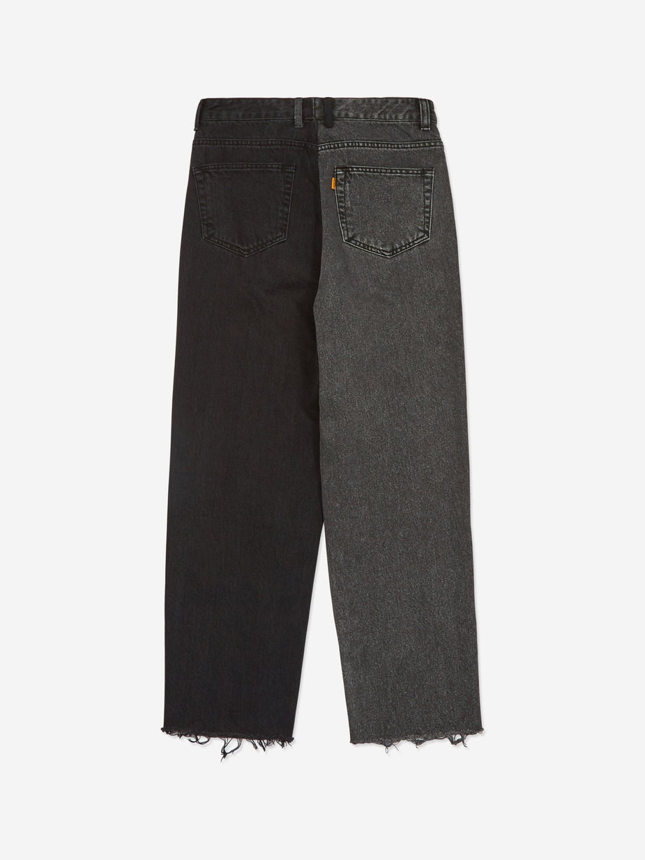 Stand Alone Stand Alone Two Tone Jean - Half Black - Black