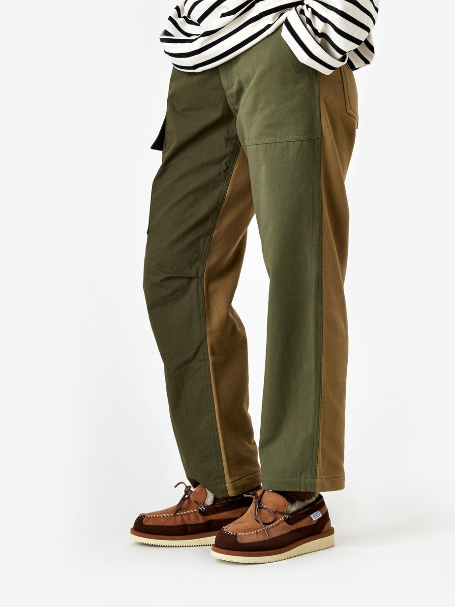Stand Alone Stand Alone Two Tone Trouser - Khaki - Neutrals