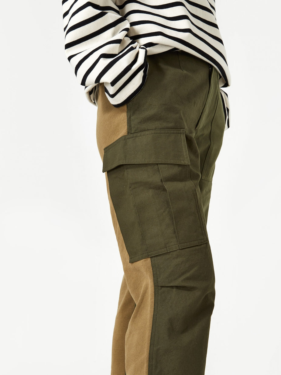 Stand Alone Stand Alone Two Tone Trouser - Khaki - Neutrals