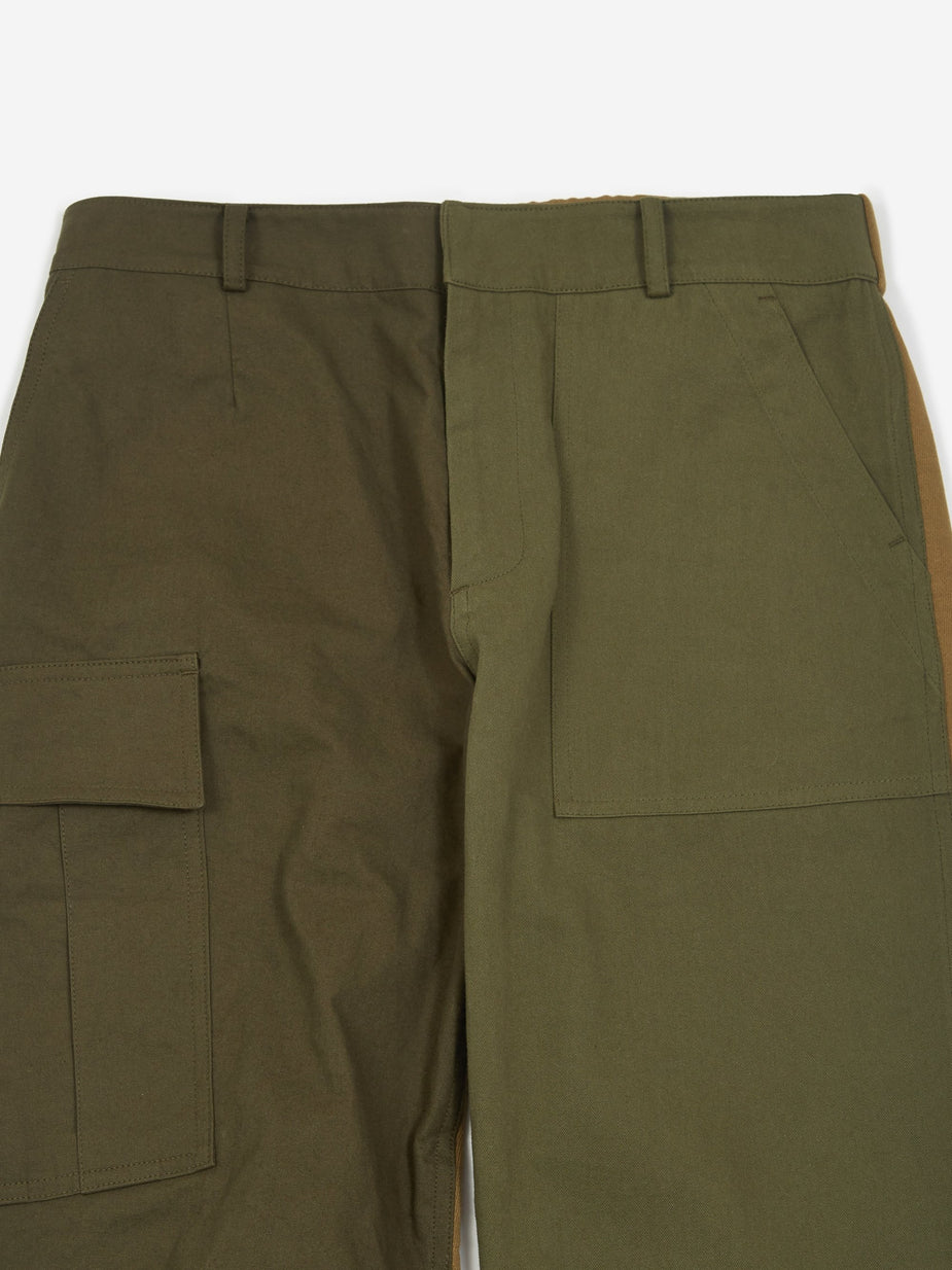 Stand Alone Stand Alone Two Tone Trouser - Khaki - Neutrals