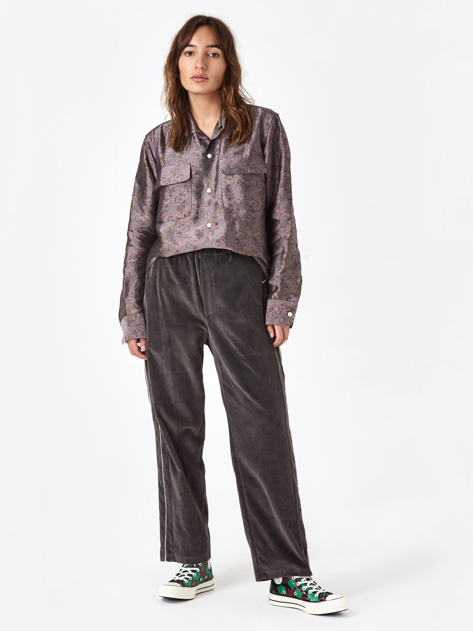 Stand Alone Stand Alone Velvet Loose Fit Trouser - Grey - Grey