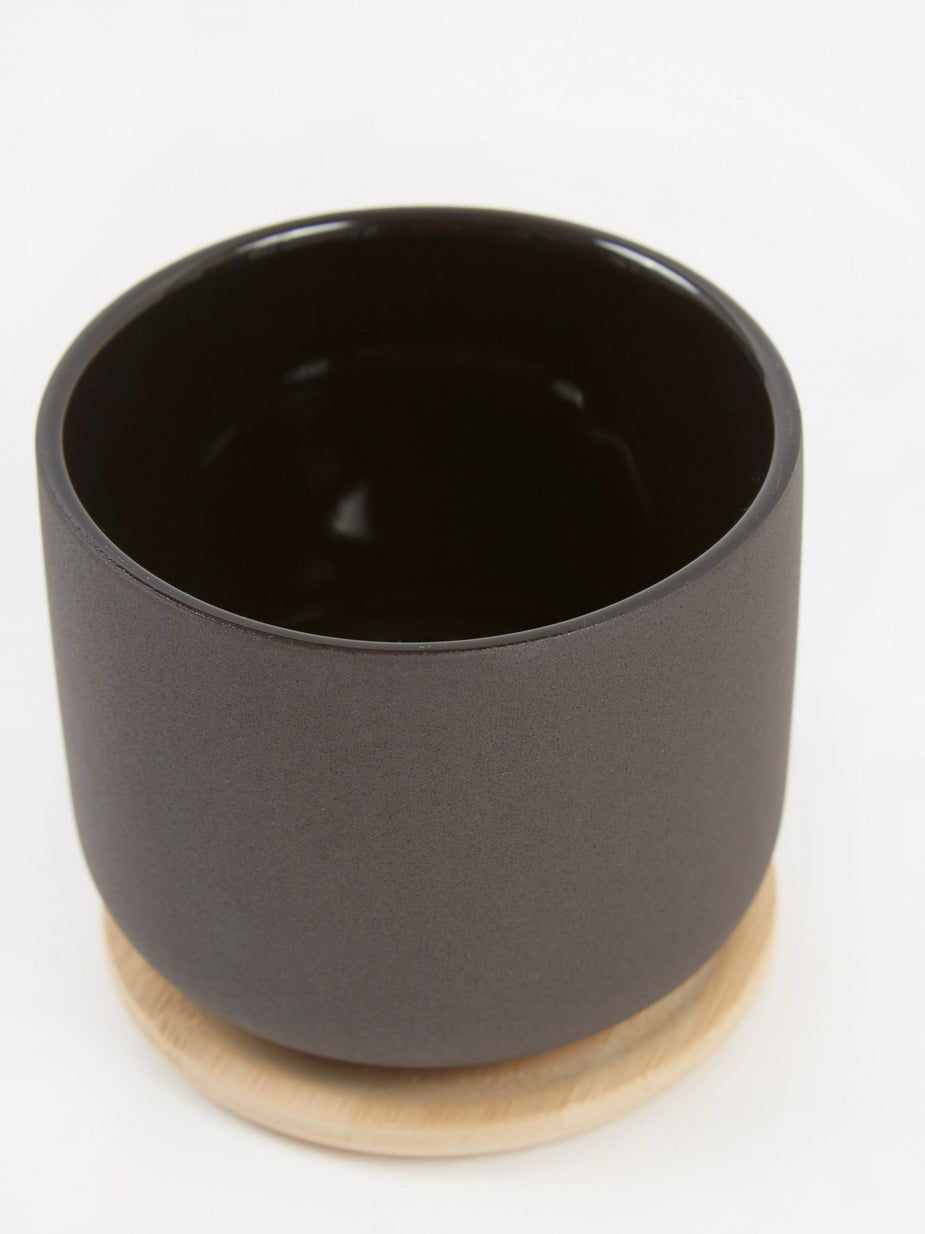 Stelton Stelton Theo Cup With Coaster - Black - Black