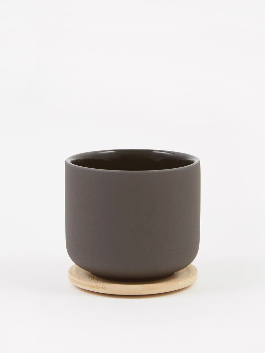 Stelton Stelton Theo Cup With Coaster - Black - Black