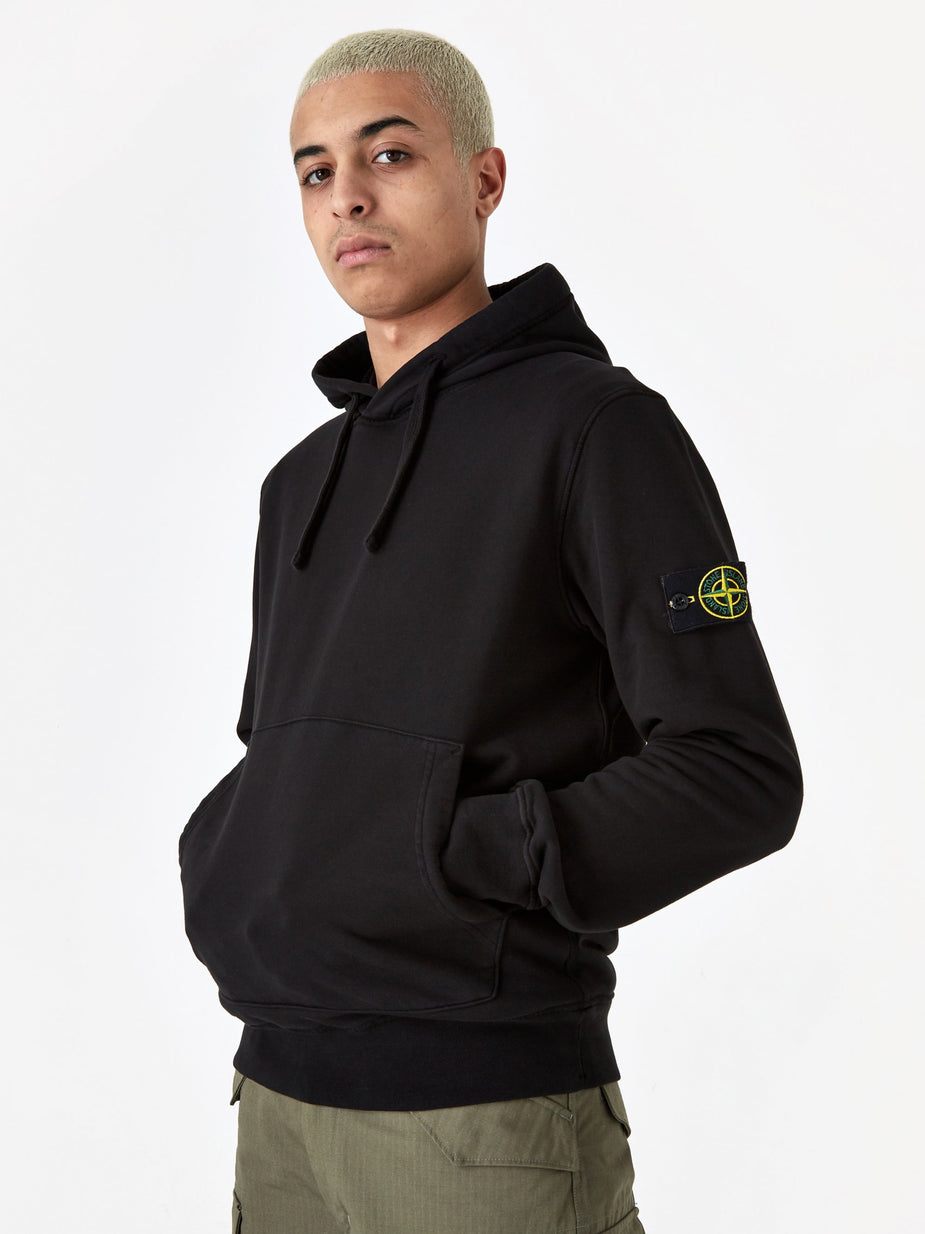 Stone Island Stone Island Cotton Fleece Garment Dyed Sweatshirt - Black - Black