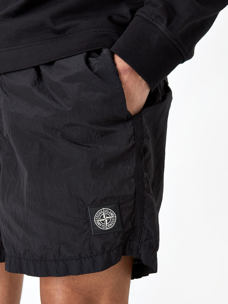 Stone Island Stone Island Nylon Metal Garment Dyed Short - Black - Black
