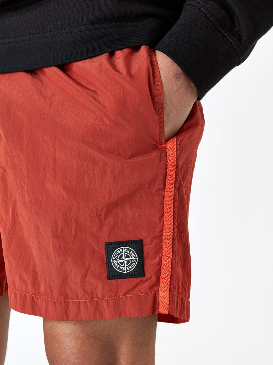 Stone Island Stone Island Nylon Metal Garment Dyed Short - Orange Red - Red