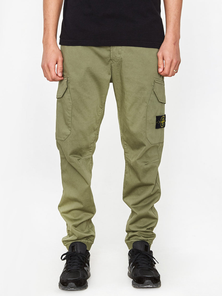 Stone Island Stone Island Stretch Cotton Wool Trouser - Olive - Green
