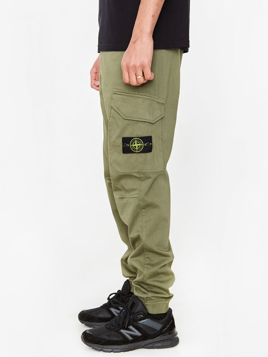 Stone Island Stone Island Stretch Cotton Wool Trouser - Olive - Green