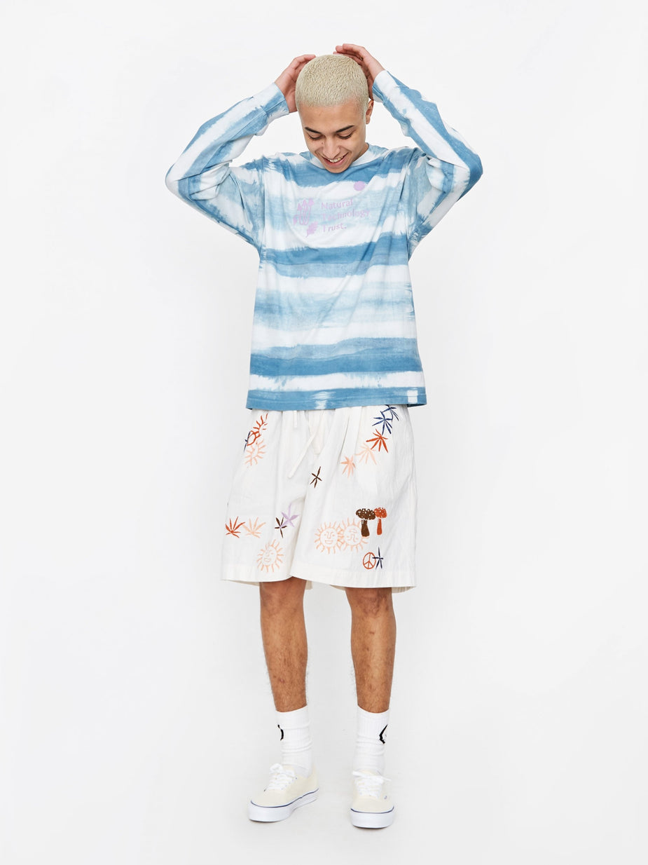 STORY mfg. STORY mfg. Grateful Longsleeve T-Shirt - Indigo Stripe - Blue