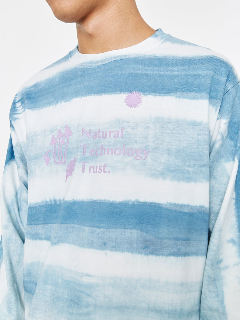 STORY mfg. STORY mfg. Grateful Longsleeve T-Shirt - Indigo Stripe - Blue
