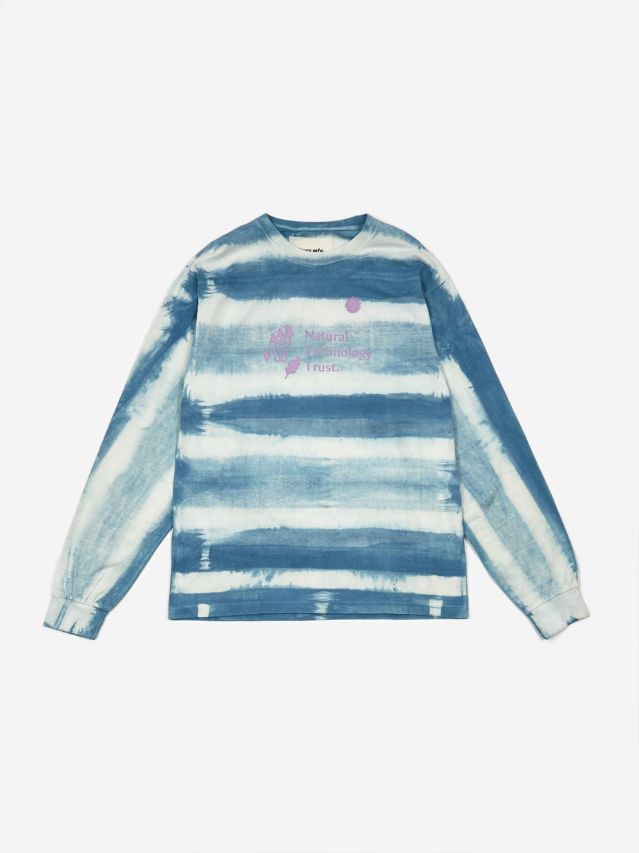 STORY mfg. STORY mfg. Grateful Longsleeve T-Shirt - Indigo Stripe - Blue
