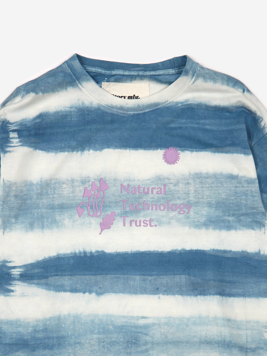 STORY mfg. STORY mfg. Grateful Longsleeve T-Shirt - Indigo Stripe - Blue
