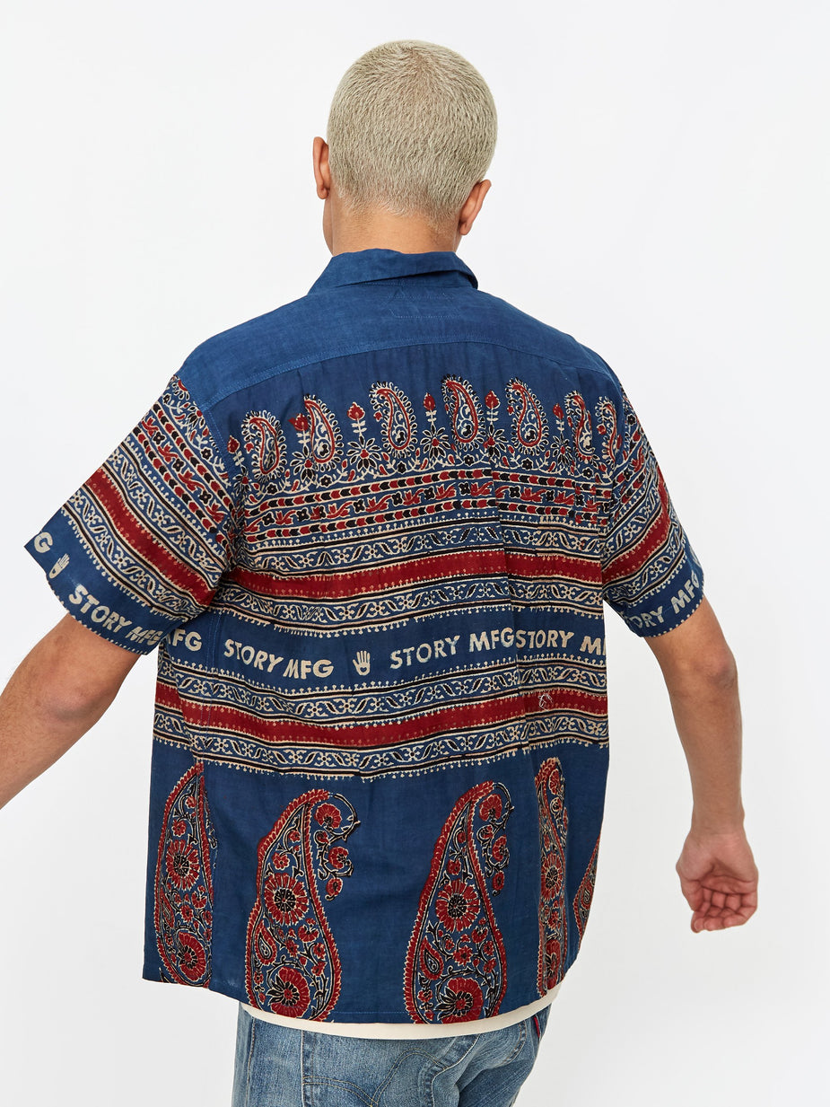 STORY mfg. STORY mfg. Shore Shirt - Indigo Bootleg Block - Blue