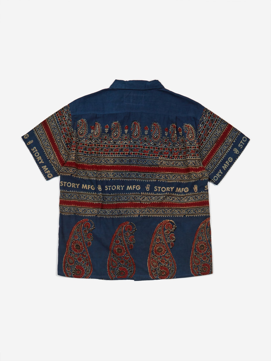 STORY mfg. STORY mfg. Shore Shirt - Indigo Bootleg Block - Blue