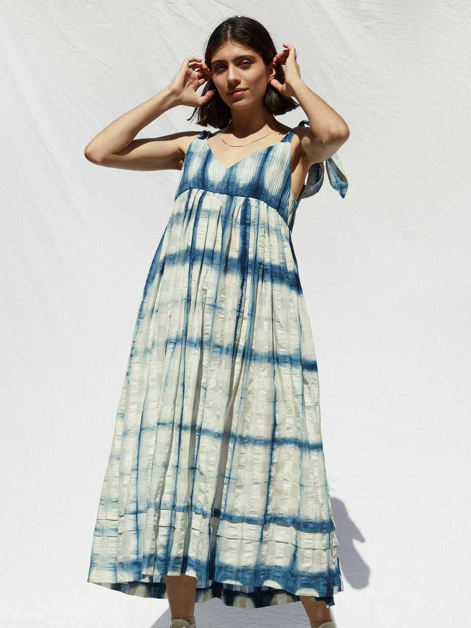 STORY mfg. STORY mfg. Daisy Dress - Sheer Indigo Moon Clamp - Blue