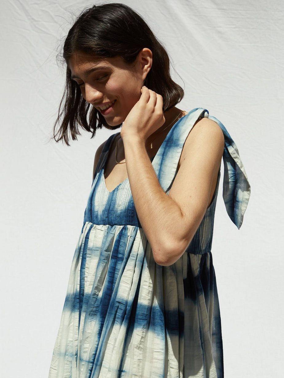 STORY mfg. STORY mfg. Daisy Dress - Sheer Indigo Moon Clamp - Blue