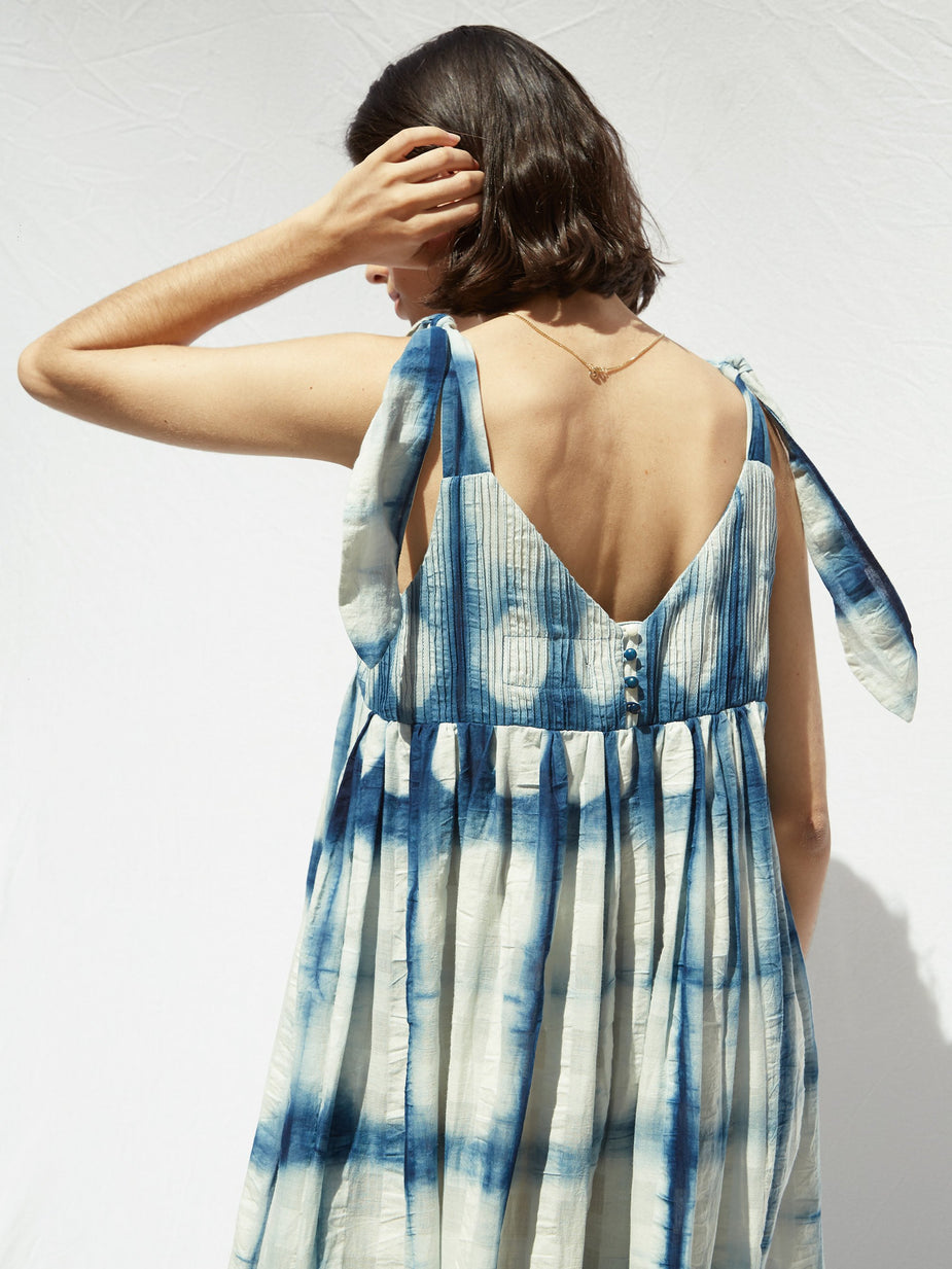 STORY mfg. STORY mfg. Daisy Dress - Sheer Indigo Moon Clamp - Blue