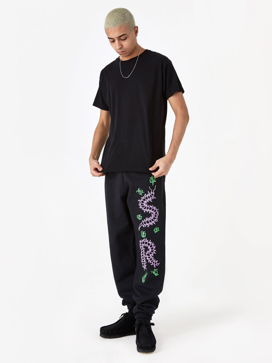 Stray Rats Stray Rats Caterpillar Puff Print Sweatpant - Black - Black