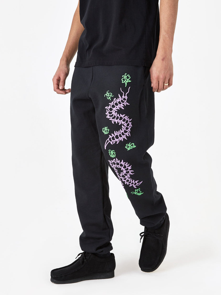 Stray Rats Stray Rats Caterpillar Puff Print Sweatpant - Black - Black