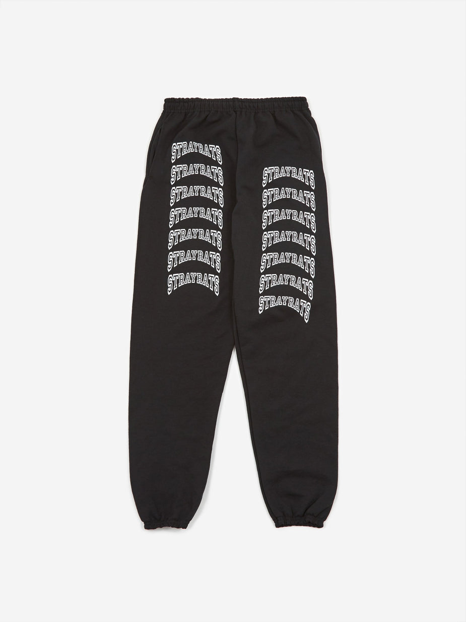 Stray Rats Stray Rats College Arch Logo Sweatpant - Black - Black