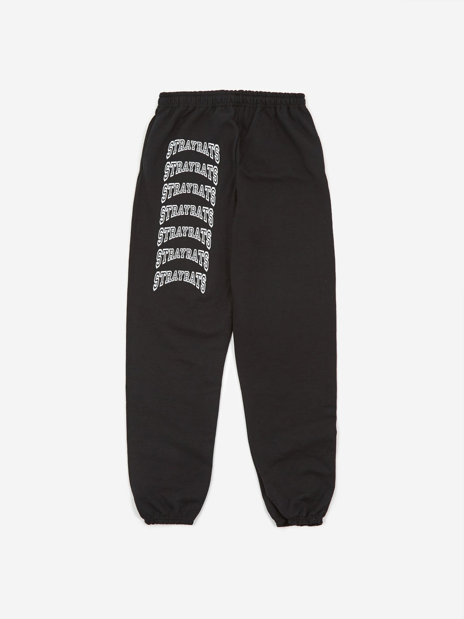 Stray Rats Stray Rats College Arch Logo Sweatpant - Black - Black