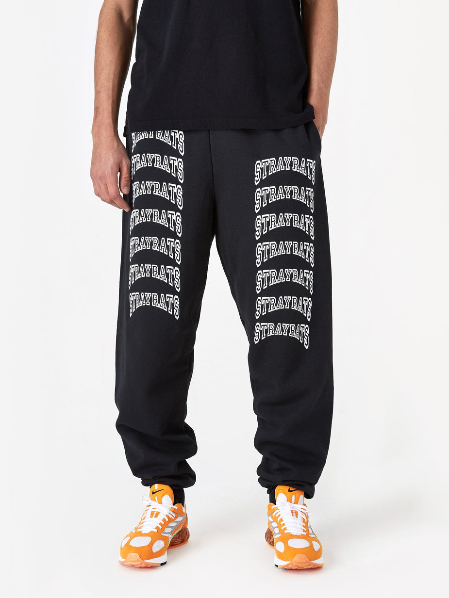Stray Rats Stray Rats College Arch Logo Sweatpant - Black - Black