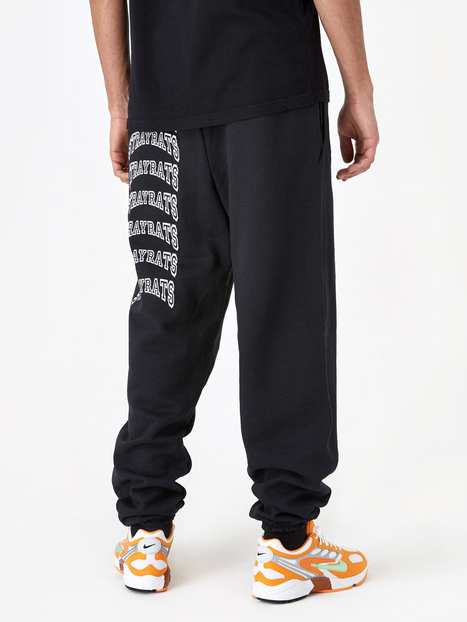 Stray Rats Stray Rats College Arch Logo Sweatpant - Black - Black