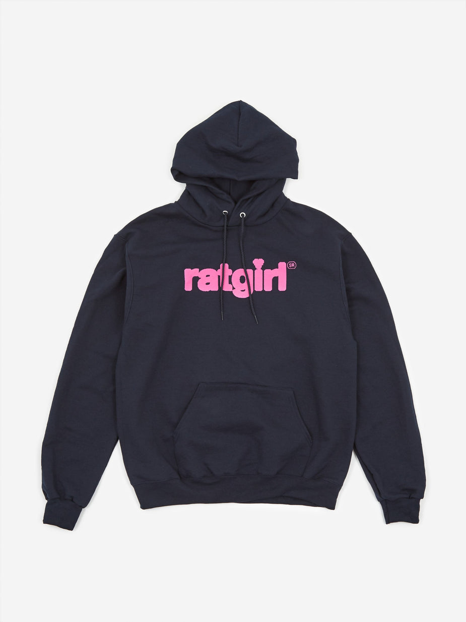 Stray Rats Stray Rats Ratgirl Heart Hooded Sweatshirt - Navy - Blue