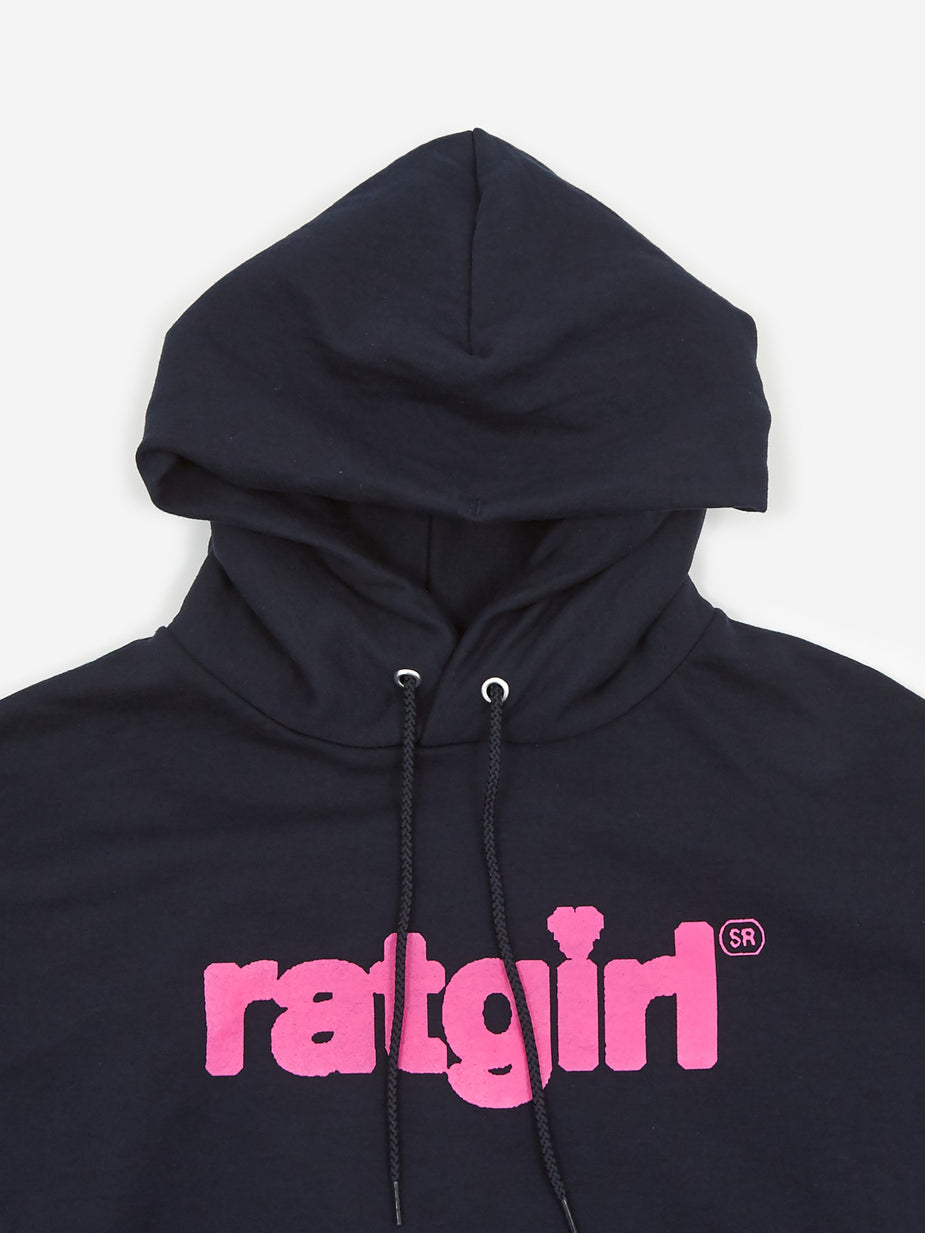 Stray Rats Stray Rats Ratgirl Heart Hooded Sweatshirt - Navy - Blue