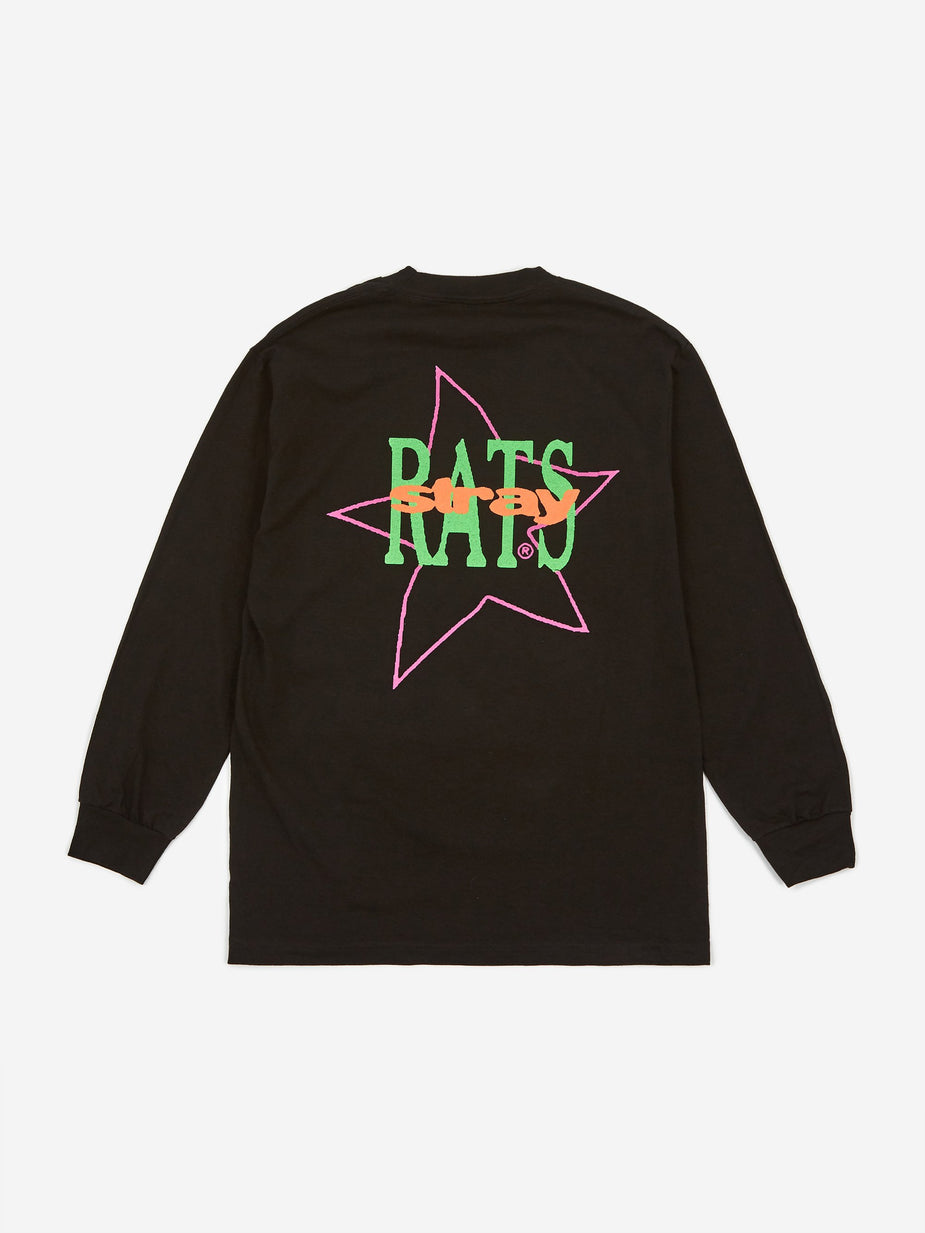 Stray Rats Stray Rats Star Rats longsleeve T-Shirt - Black - Black